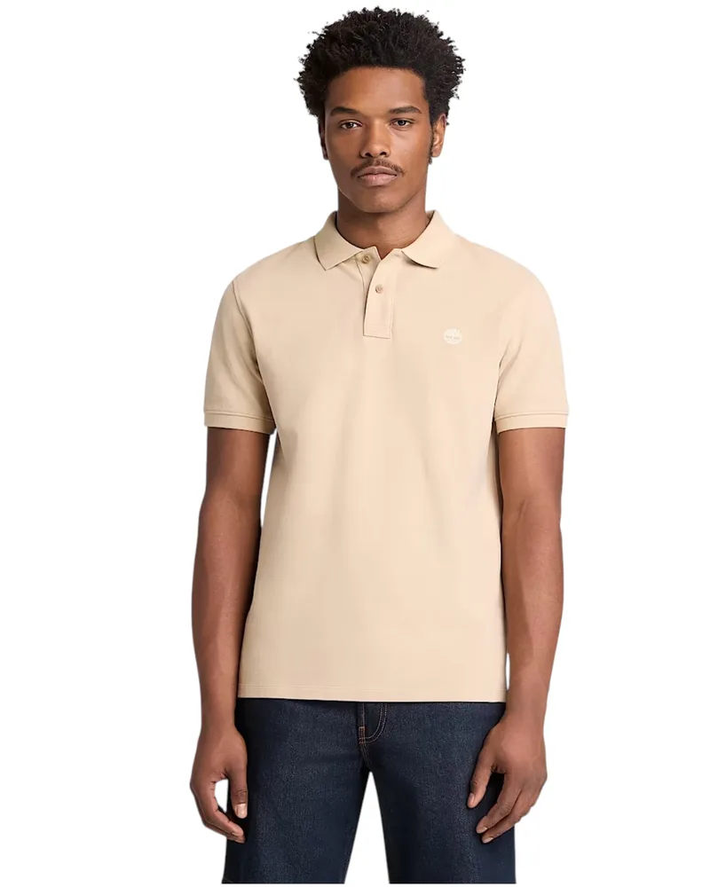 Timberland Ανδρική Μπλούζα SS Millers River Pique Polo TB0A6VDPY94 Μπεζ