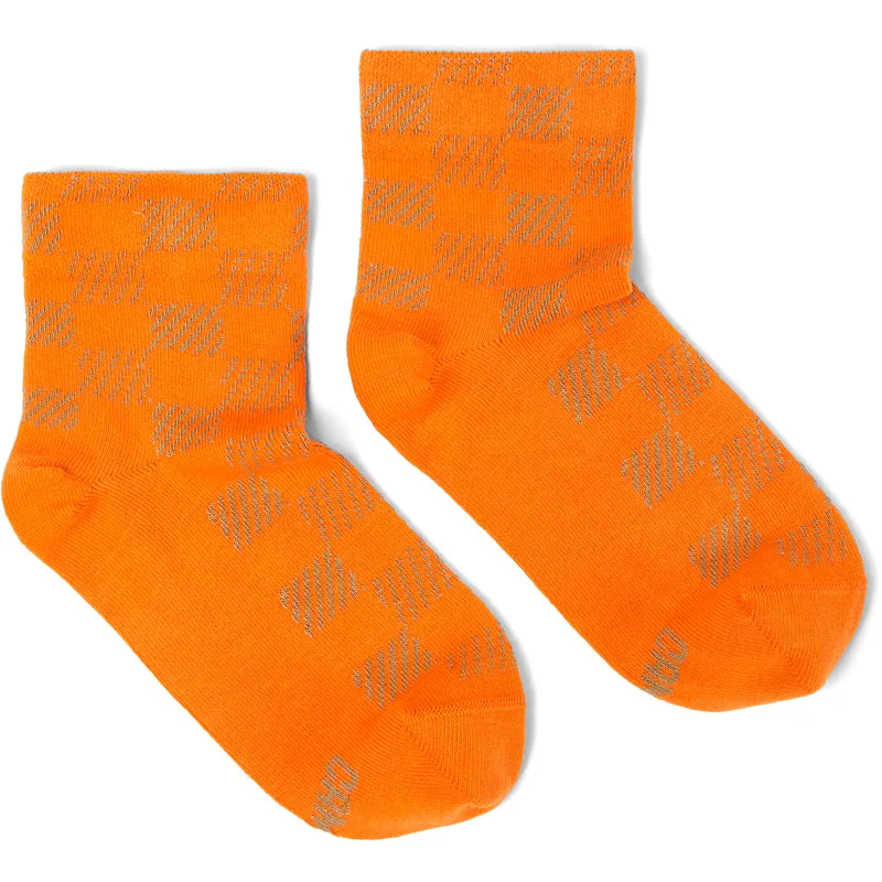 CAMPER Vichy Socks - Unisex Κάλτσες - Καφέ,Πορτοκαλί, Μέγεθος M, Cotton fabric