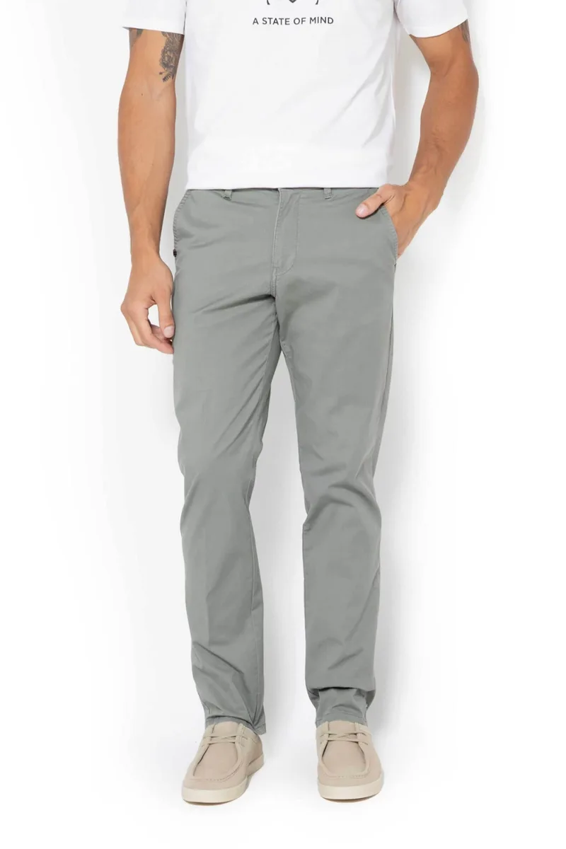 The Bostonians ανδρικό παντελόνι chino twill Modern Fit - CN1154T596 Γκρι
