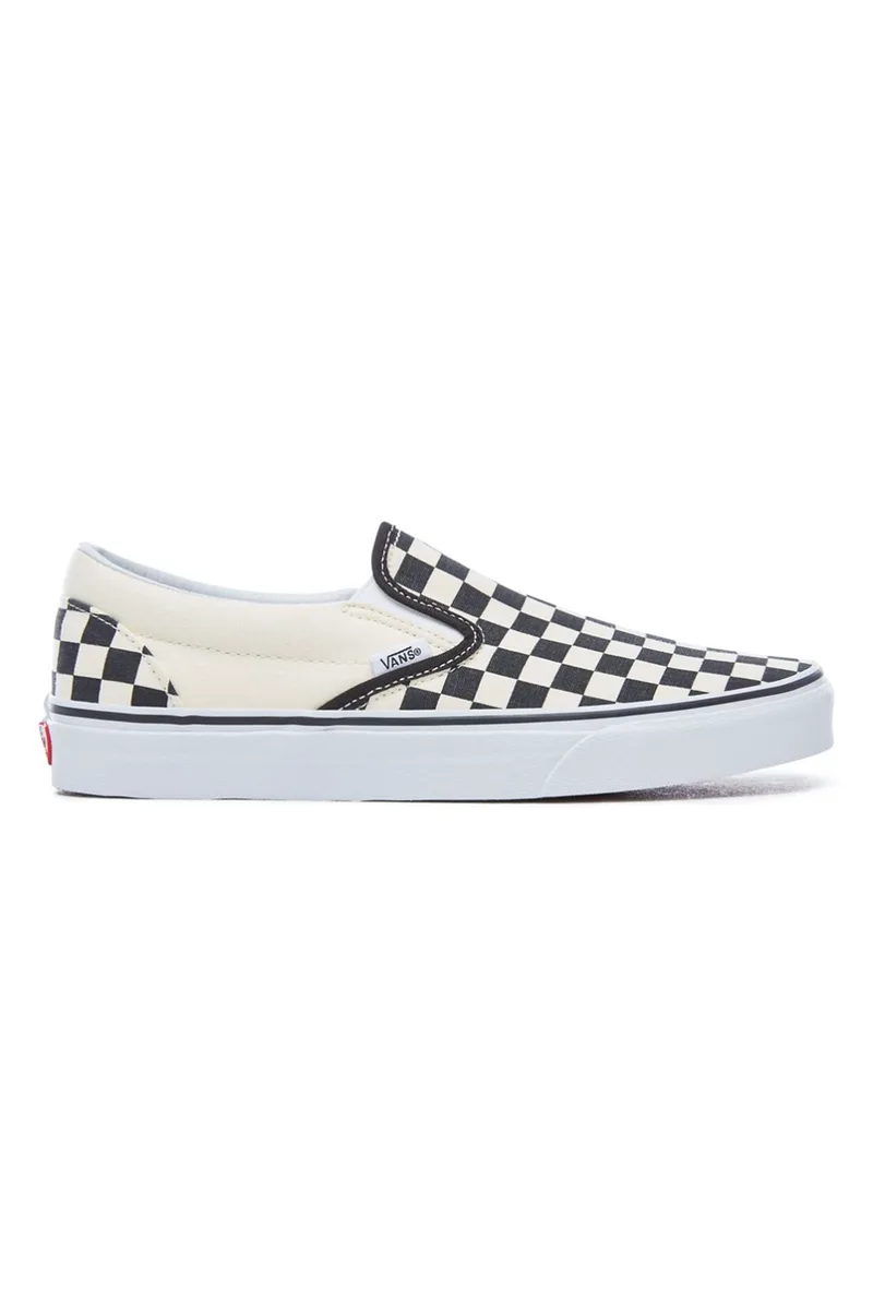 Vans unisex υφασμάτινα παπούτσια με καρό σχέδιο Classic Slip-On - VN000EYEBWW1-** Λευκό
