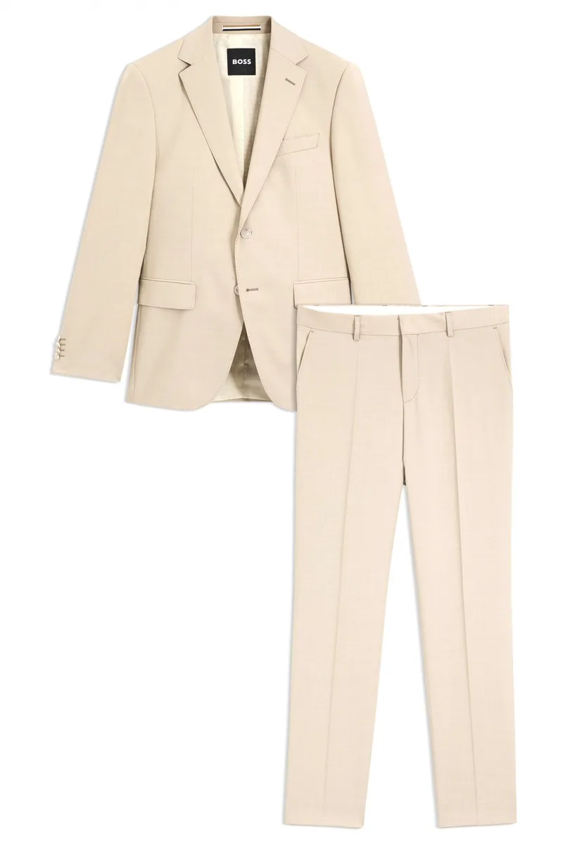 BOSS ΚΟΣΤΟΥΜΙ REGULAR FIT LANIFICIO TESSE BIELLA SUPER100 NATURAL STRETCH H-JECKSON-2PCS-253 ΜΠΕΖ