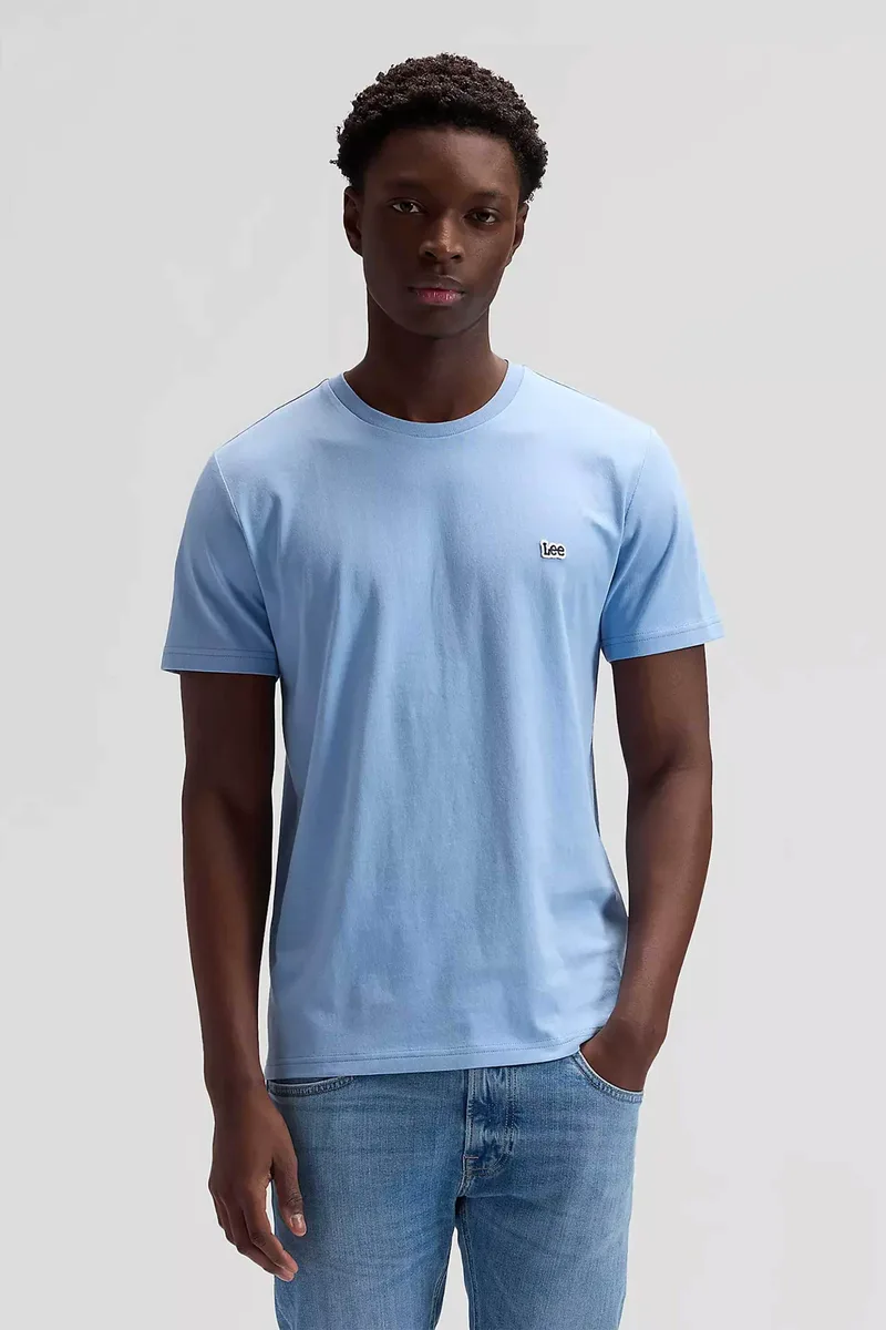 Lee® ανδρικό T-shirt με logo patch Regular Fit - 112376472 Μπλε Ανοιχτό