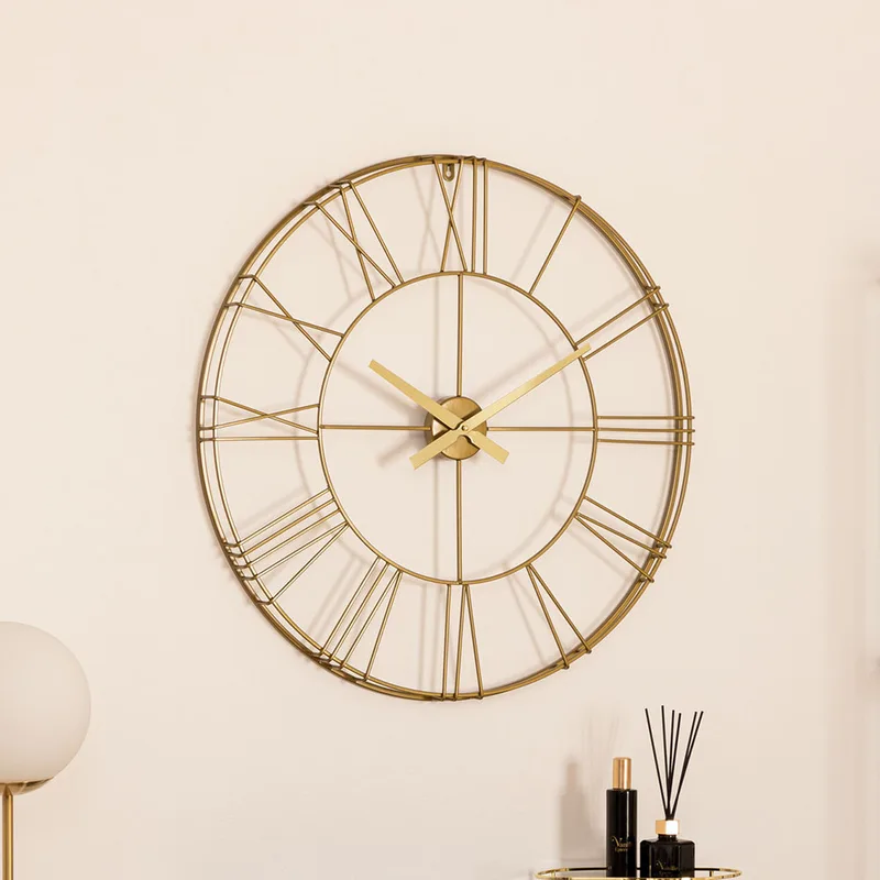 Ρολόι Τοίχου (Φ70) Αθόρυβο A-S 3D Metal Clock Χρυσό 166977B