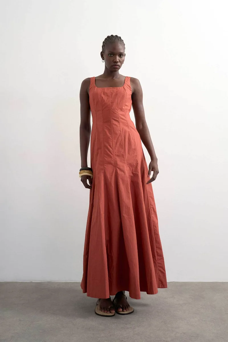 Topshop γυναικείο maxi φόρεμα "Eva" - 31000742 Κεραμιδί