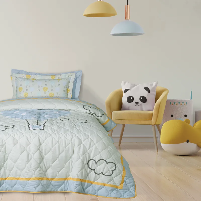 Κουβερλί Microfiber Μονό 160x220εκ. Kid Line 4880 Γαλάζιο-Κίτρινο-Μέντα Das Kids (Ύφασμα: Microfiber, Χρώμα: Γαλάζιο ) - DAS KIDS - 402009104880