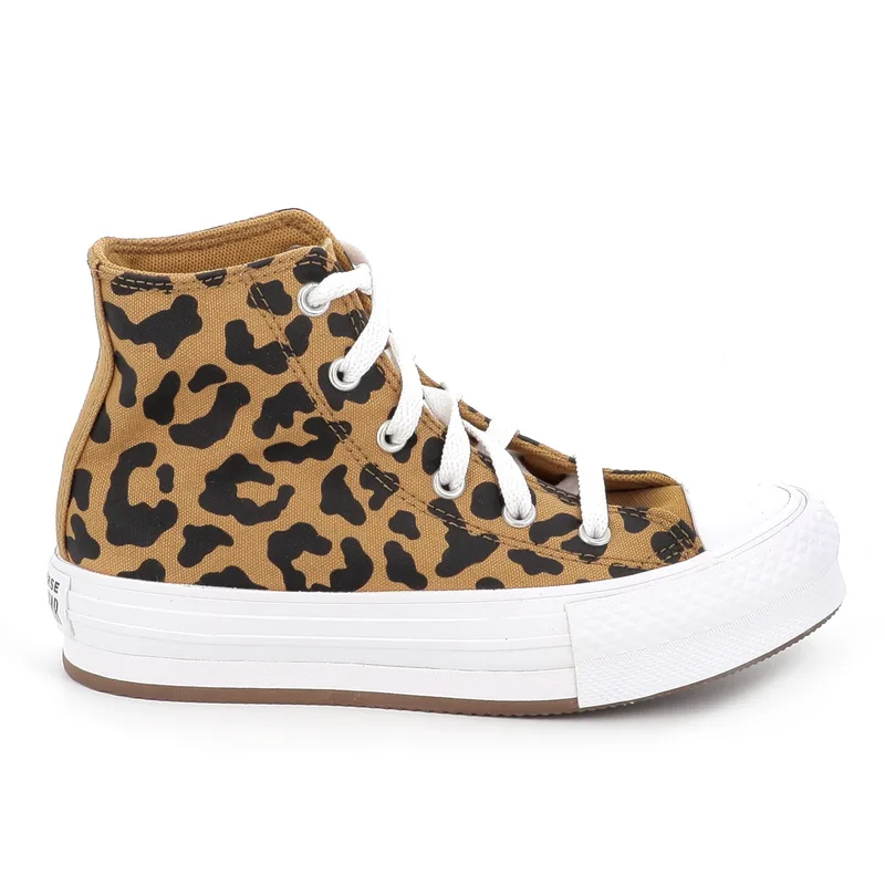 Παιδικό Μποτάκι για Κορίτσι Converse All Star Ctas Eva Lift Hi Χρώματος Καφέ - Λεοπάρ A16552C