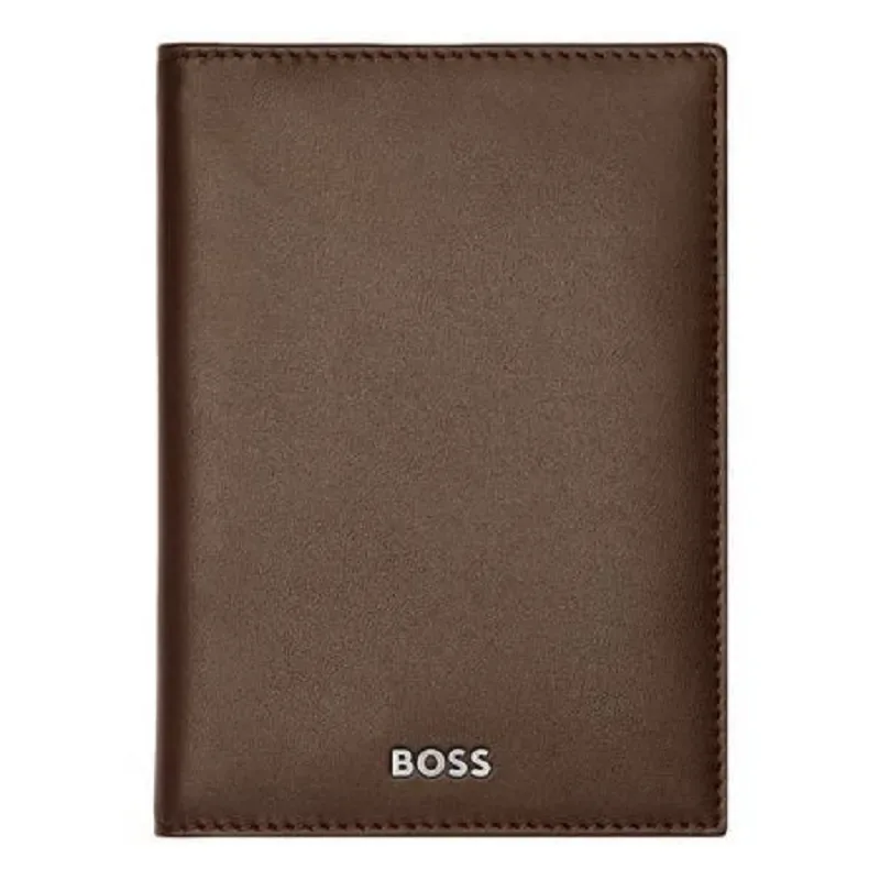 Δερμάτινη καρτοθήκη - πορτοφόλι Hugo Boss Smooth Brown HLF403Y HLF403Y