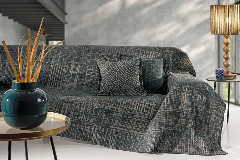 Ριχτάρι Πολυθρόνας Polycotton Chenille Melbourne Petrol 180x150εκ. Guy Laroche (Χρώμα: Πετρόλ , Ύφασμα: 37% Βαμβάκι-21% Polyester-42% Acrylic) - Guy Laroche - 5206480666667