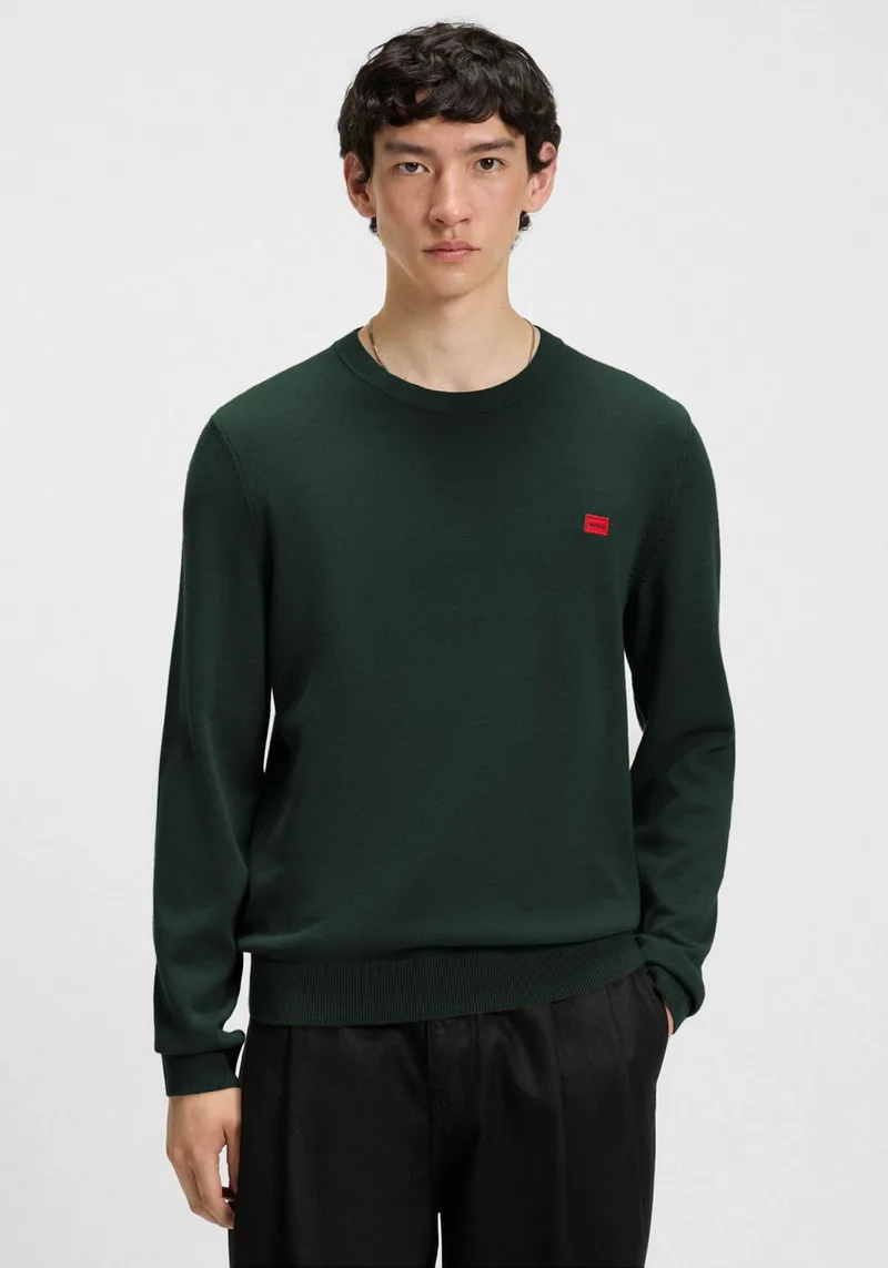 Hugo Ανδρικό Πουλόβερ Crew Neck Regular Fit Βαμβακερό