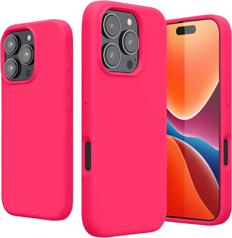 Θήκη iPhone 16 Pro Max KWmobile Soft Flexible Rubber Cover Σιλικόνης - Neon Ροζ (KWM000022TX002C)