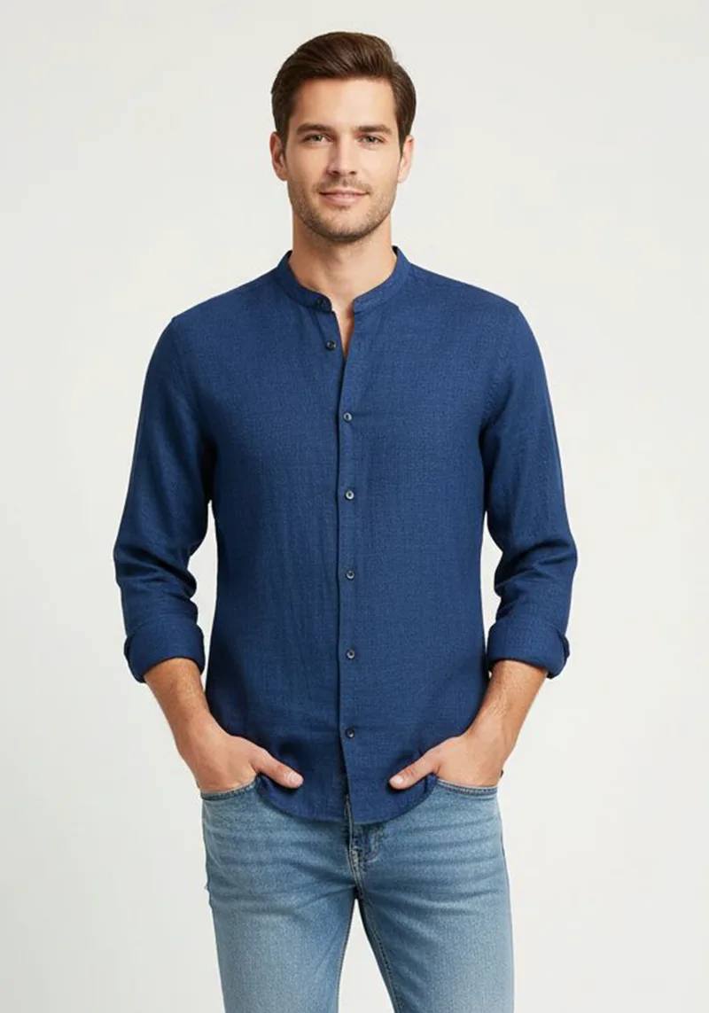 Fragosto Λινό Πουκάμισο της σειράς Exclusive - FRE03S22M 002 Blue