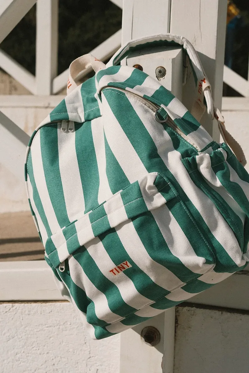 Παιδικό σακίδιο Tinycottons EMERALD STRIPES BACKPACK