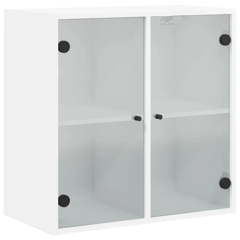vidaXL Ντουλάπι Τοίχου Λευκό 68x37x68,5 εκ. με Γυάλινες Πόρτες