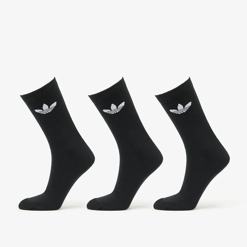 adidas Originals Trefoil Cushion Crew Socks 3-Pack Black M