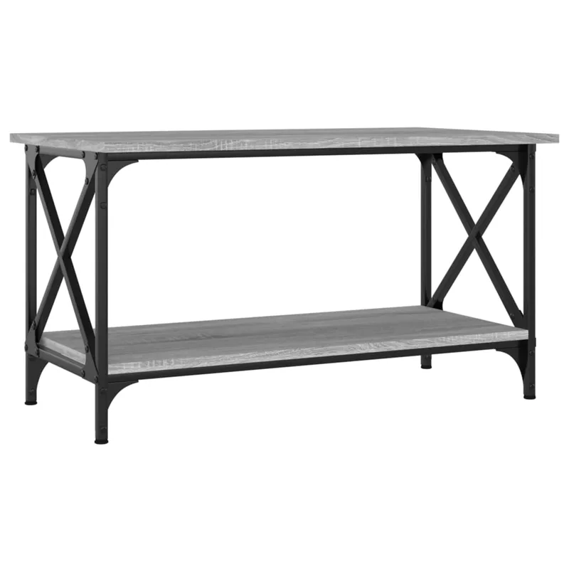 vidaXL Τραπεζάκι Σαλονιού Γκρι Sonoma 80x45x45 εκ Επεξ Ξύλο + Σίδηρος