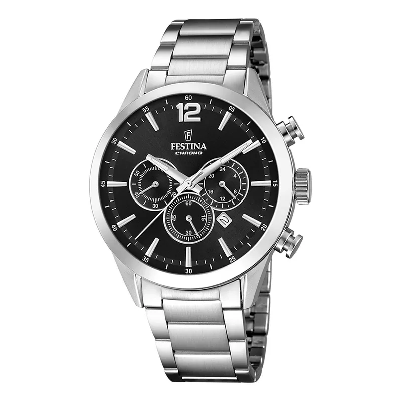 FESTINA Gents Chronograph Silver Stainless Steel Bracelet F20343/8