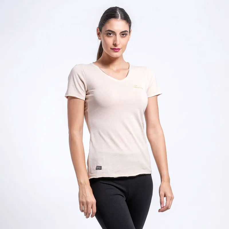 Γυναικείο T-Shirt Eco V-Neck Μπεζ