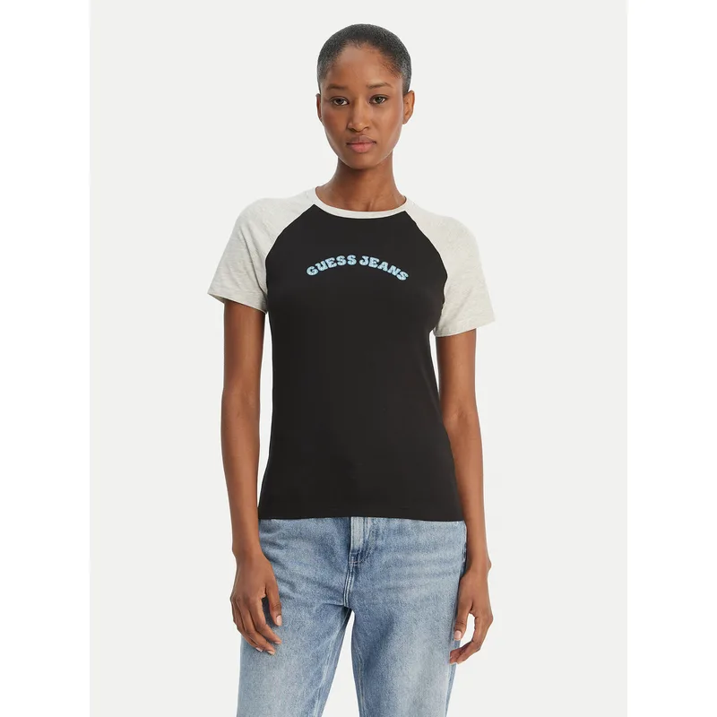 Guess Jeans T-Shirt W6GIB0 J1314 Μαύρο Regular Fit