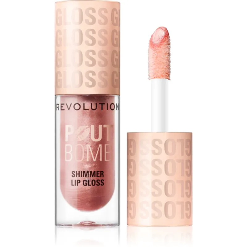 Revolution Shimmer Gloss αστραφτερό λιπ γκλος απόχρωση Shine Ροζ 4.5 ml