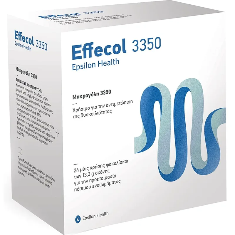 Epsilon Health Effecol 3350 Πόσιμο Υπακτικό Μακρογόλης 3350 σε Μορφή Σκόνης για την Αντιμετώπιση της Περιστασιακής & Χρόνιας Δυσκοιλιότητας Όλων των Τύπων με Γεύση Πορτοκάλι 24 Sachets