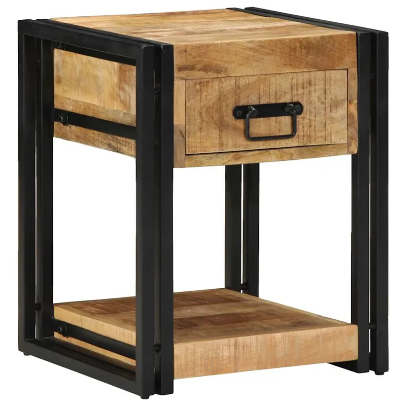 vidaXL Κομοδίνο 40x40x50 εκ. από Μασίφ Ακατέργαστο Ξύλο Μάνγκο