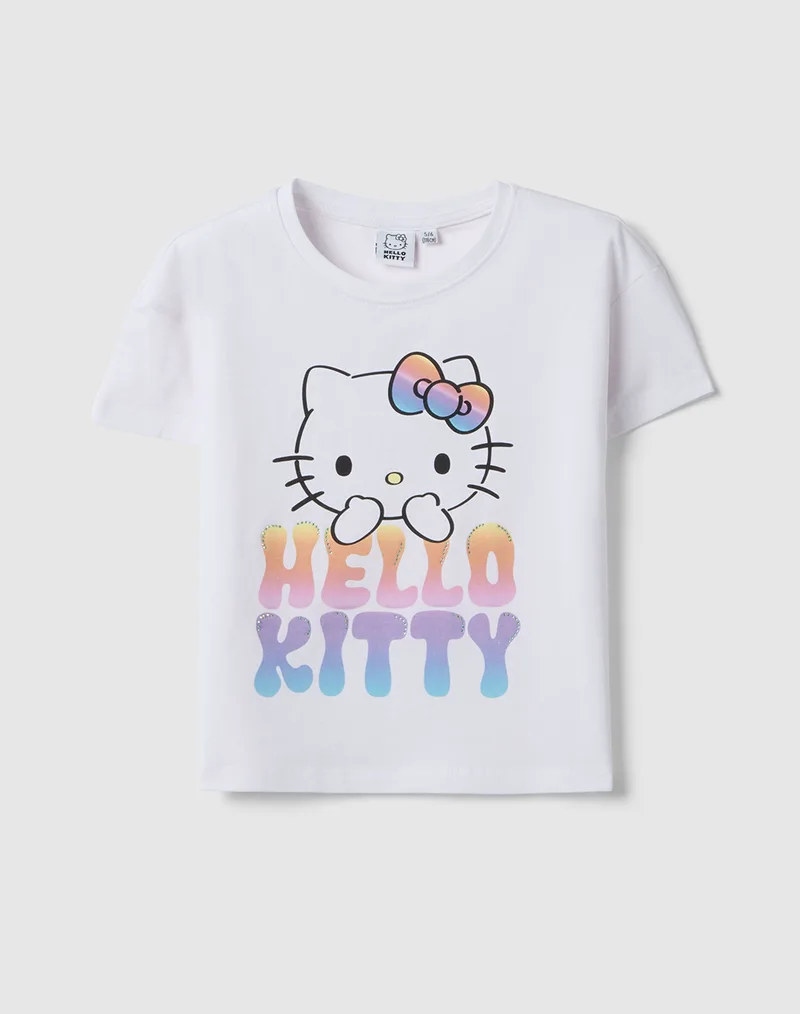 OVS T-SHIRT DROPED H-KITTY 2557097-BRILLIANT WHITE White
