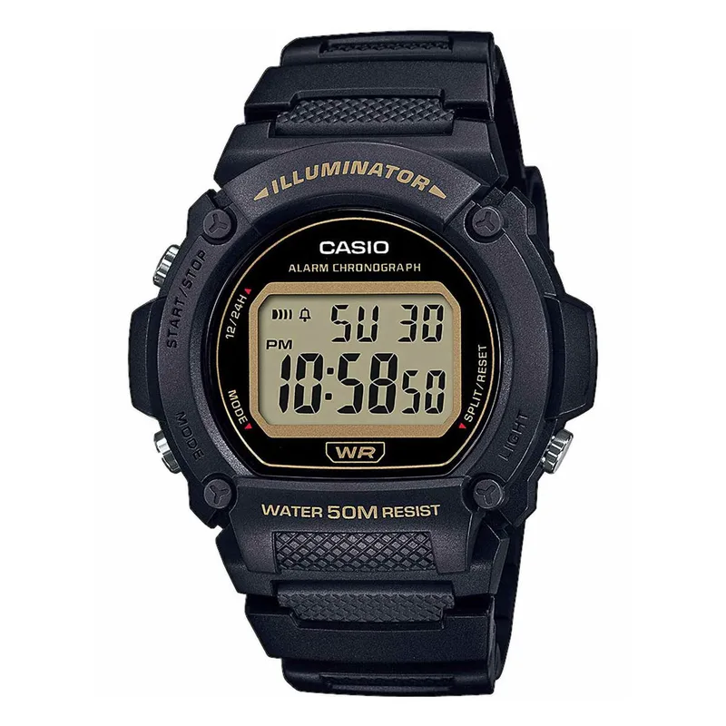 CASIO Collection Black Rubber Strap W-219H-1A2VEF