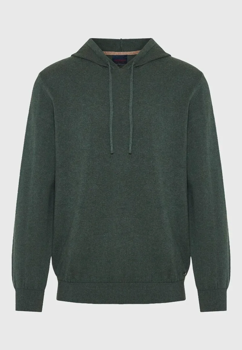 Funky Buddha Ανδρική πλεκτή μπλούζα με κουκούλα FBM012-050-09 Πράσινο