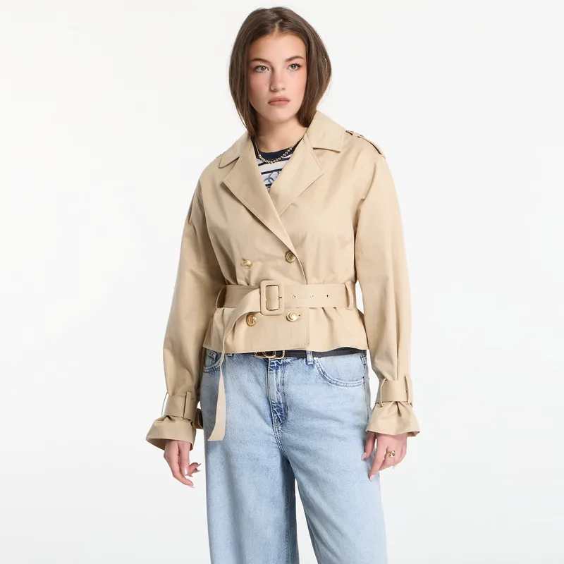 Μπουφάν GUESS Fatou Crop Trench Jacket Safari Tan L