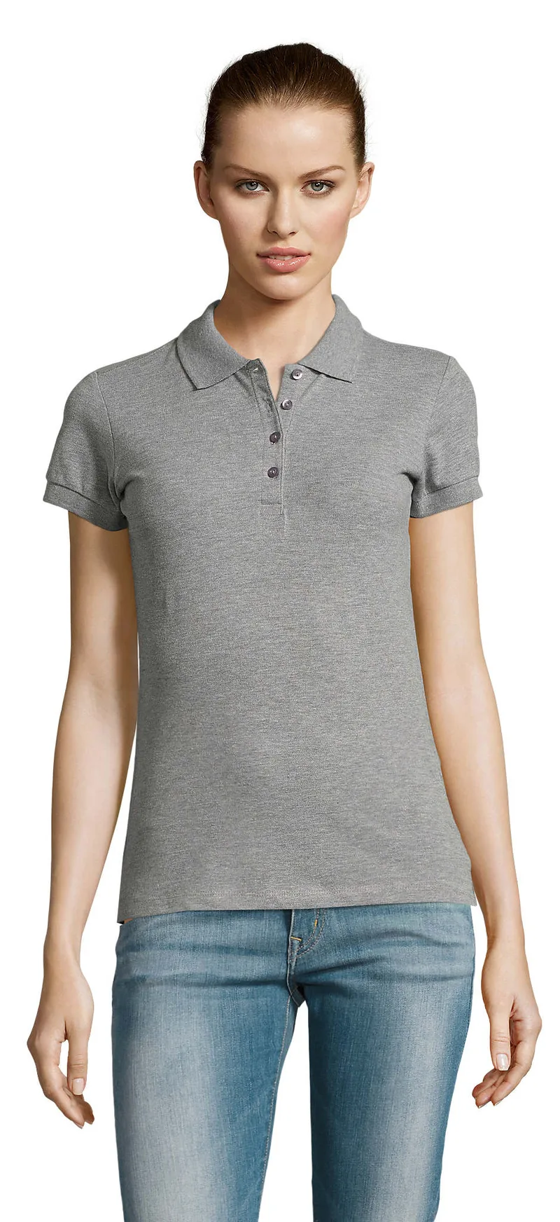 Γυναικείο πόλο πικέ Passion SOLS 11338 Grey Melange