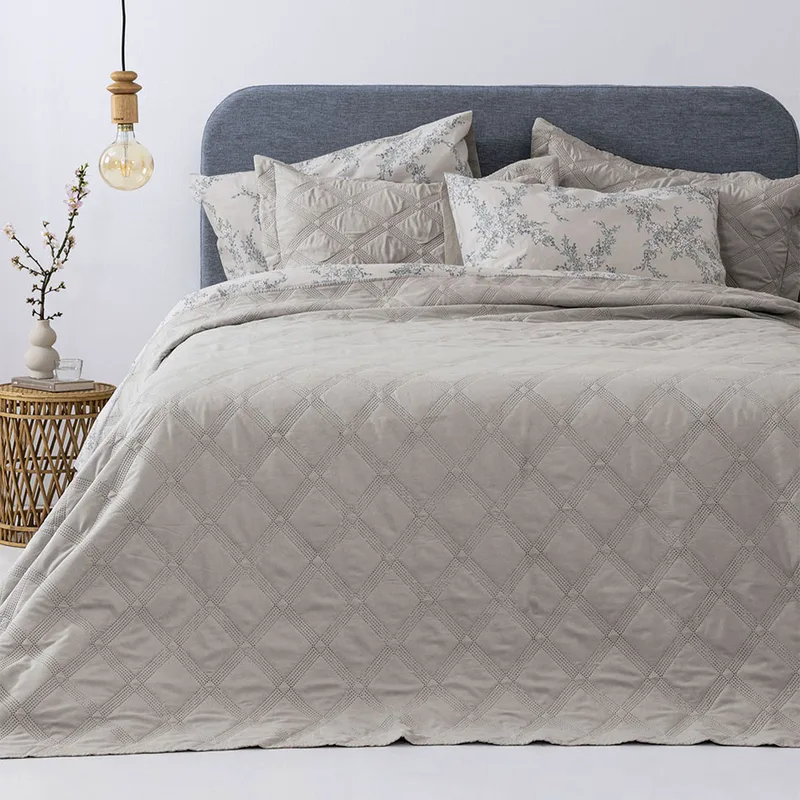 Κουβερλί King Size (Σετ 260x240) Palamaiki Ifigenia Μπεζ