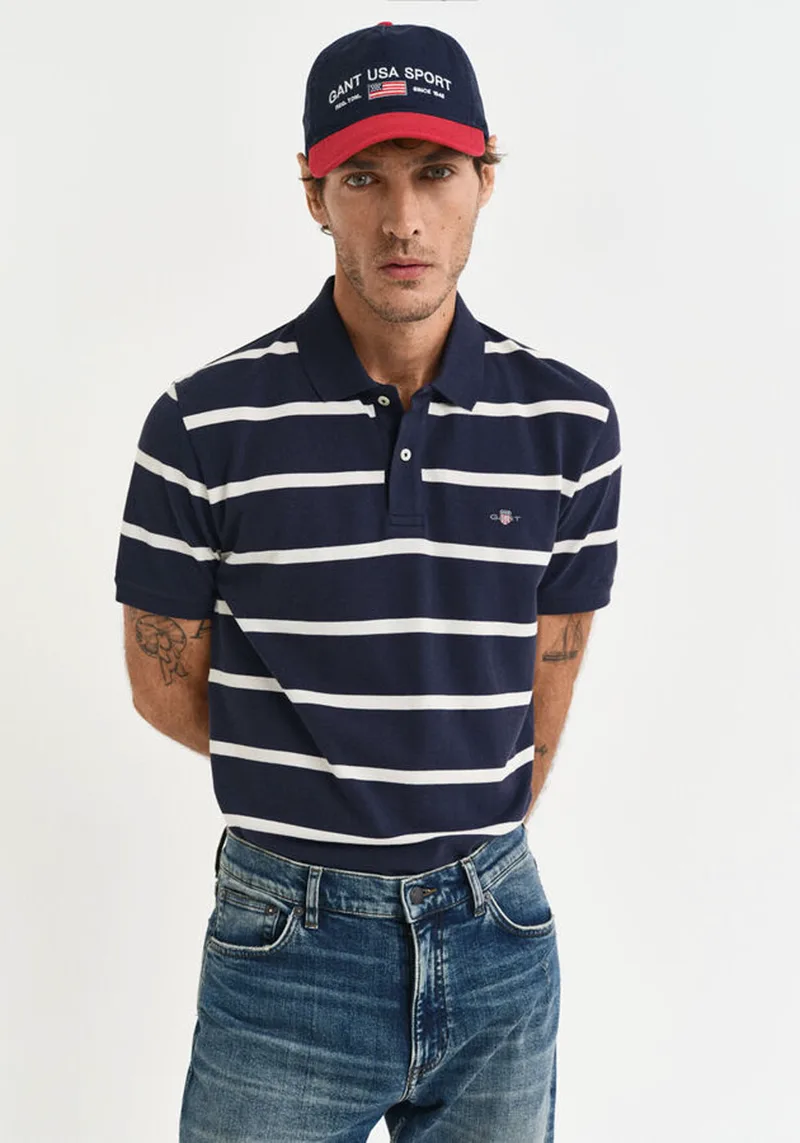 GANT Polo της σειράς Stripe - 2014022 433 Evening Blue