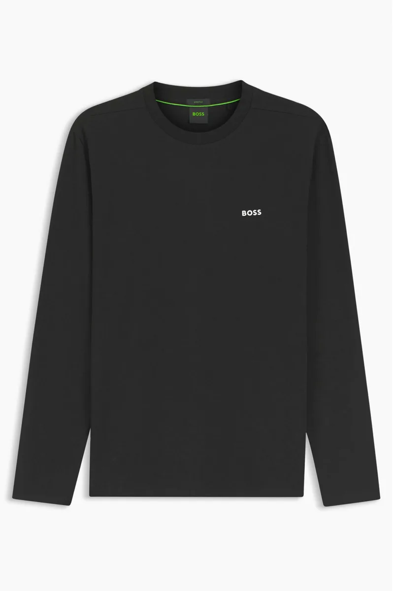 BOSS ATHLEISURE T-SHIRT Tee Long ΜΑΥΡΟ