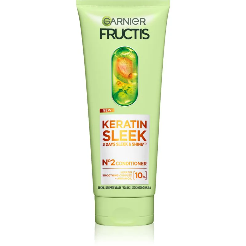 Garnier Fructis Keratin Sleek κοντίσιονερ για ξηρά και εύθραυστα μαλλιά 200 ml