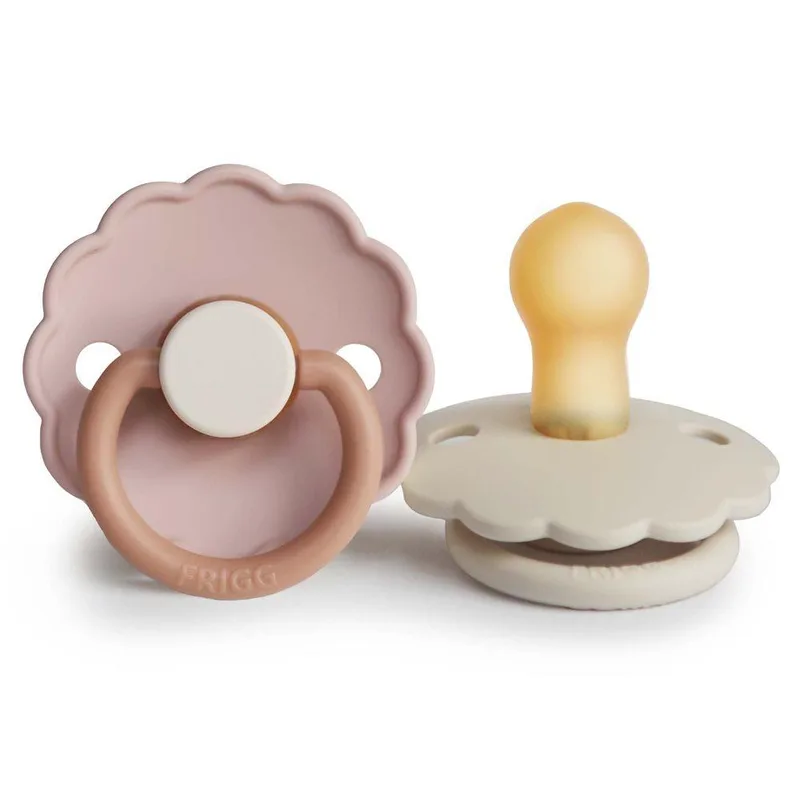 Σετ 2 Πιπίλες Latex FRIGG Daisy Biscuit/Cream 0-6 Μηνών