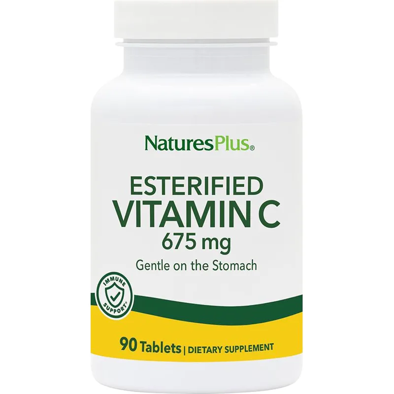Natures Plus Esterified Vitamin C 675mg Συμπλήρωμα Διατροφής Βιταμίνης C σε Εστερική Μορφή Ήπια στο Στομάχι για Ενίσχυση του Ανοσοποιητικού Συστήματος 90tabs