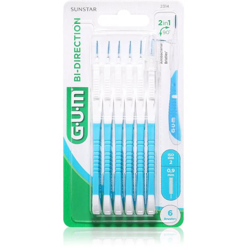 G.U.M Bi Direction Interdental Brush 2314 μεσοδόντια βουρτσάκια 0,9 mm 6 τμχ