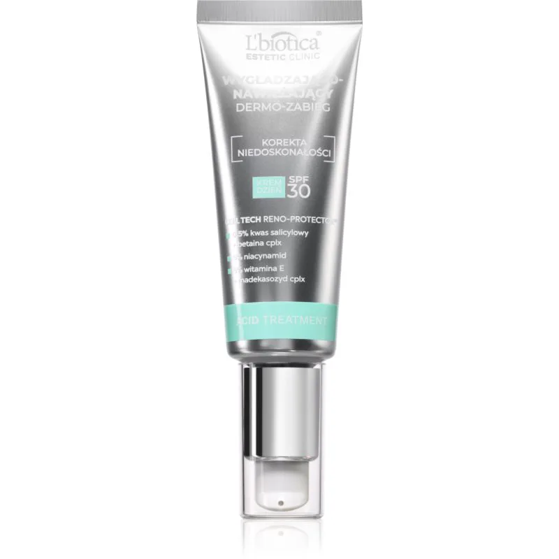 L’biotica Estetic Clinic Acid Treatment ενυδατική προστατευτική κρέμα με λειαντικό αποτέλεσμα SPF 30 35 ml