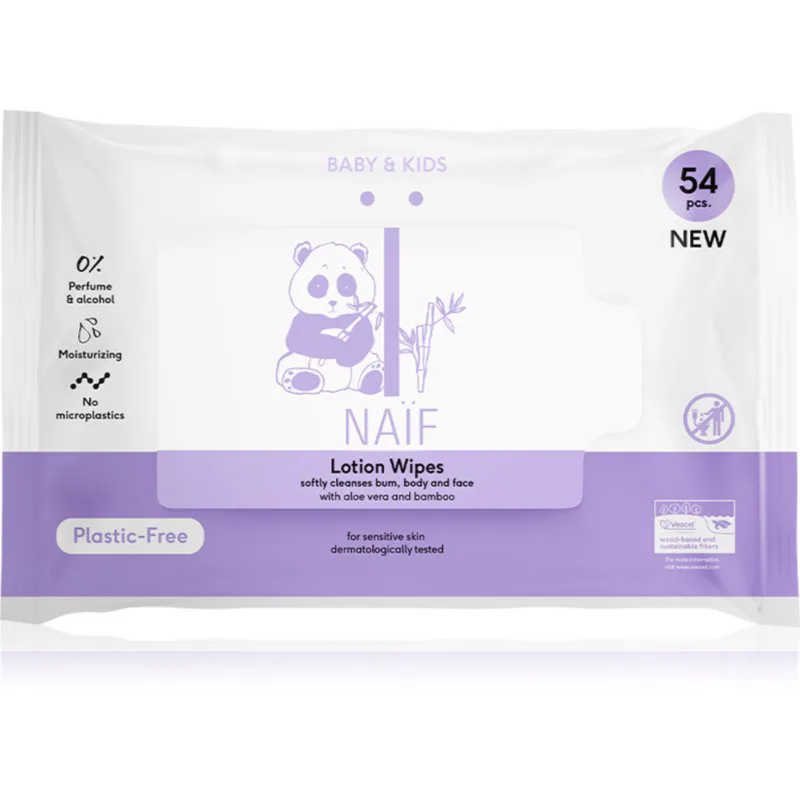 Naif Baby & Kids Lotion Wipes υγρά μαντηλάκια για παιδιά από τη γέννηση 54 τμχ