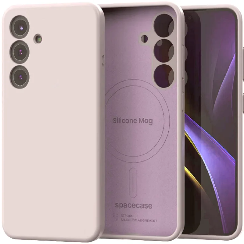 Θήκη Samsung Galaxy S25 Spacecase Silicone Magnetic Case Σιλικόνης με MagSafe - Light Purple (5905719114176)