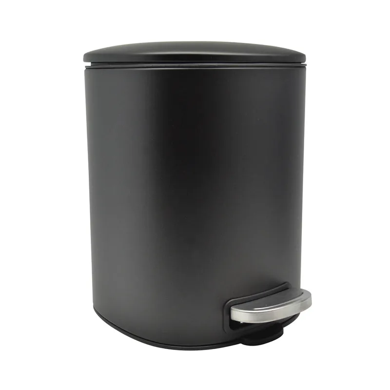 Καλάθι Μπάνιου 5lt Soft Close Τετράγωνο Μαύρο Ματ Inox ANKOR