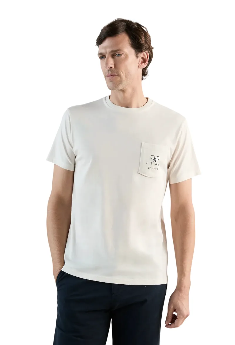 ΑΝΔΡΙΚΟ T-SHIRT IZAC GOLLAN ROLAND GARROS ΕΚΡΟΥ