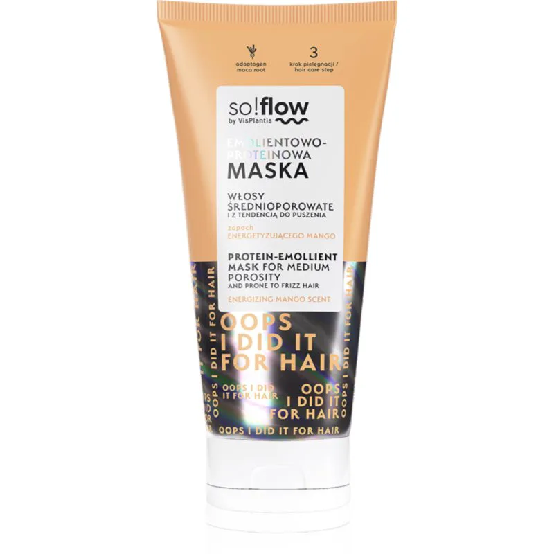 so!flow Medium Porosity Hair Protein-Emollient Mask μάσκα μαλλιών για την αντιμετώπιση του κρεπαρίσματος μαλλιών 200 ml