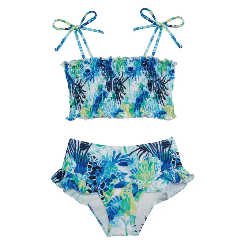 GIRL'S HIGH WAIST BIKINI AQUATIC