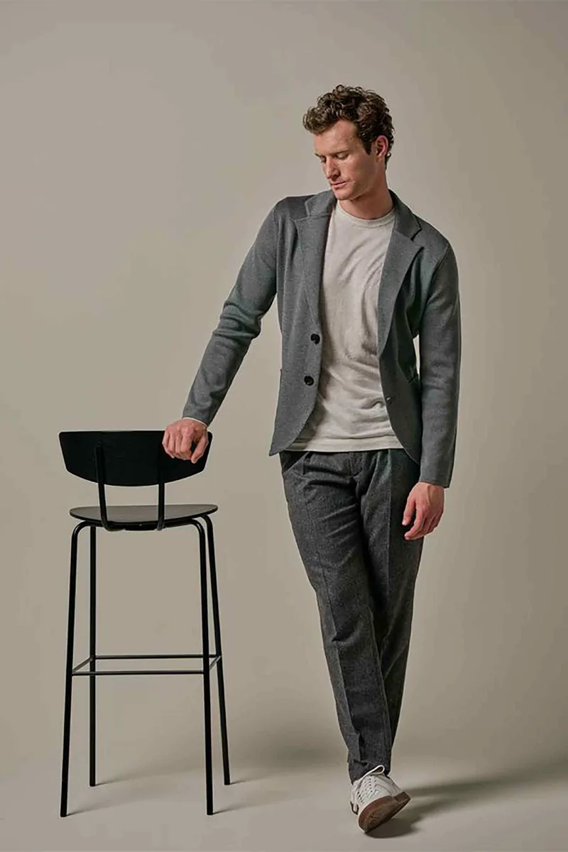 Profuomo ανδρικό σακάκι Normal Fit - PPVP30010B Γκρι
