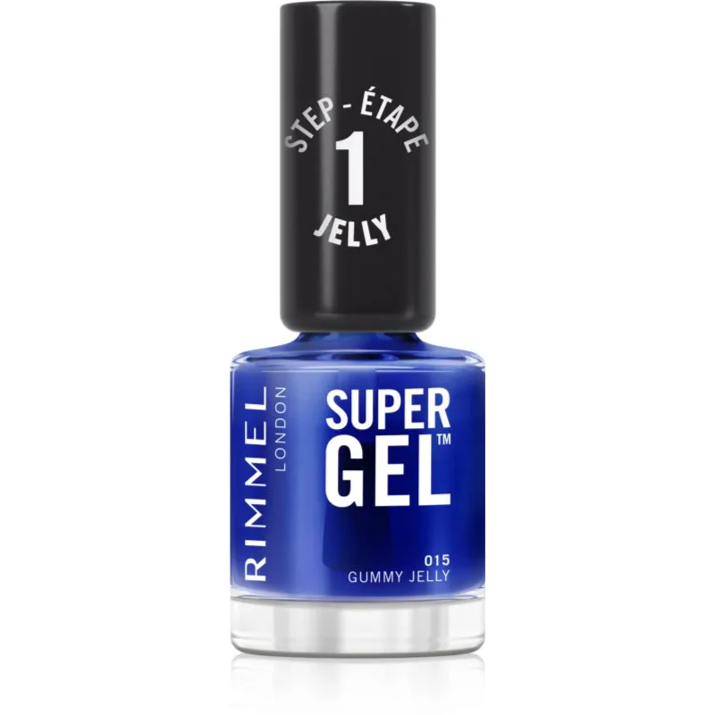 Rimmel Super Gel τζελ βερνίκι νυχιών χωρίς τη χρήση των UV/LED λαμπτήρων απόχρωση 015 Gummy Jelly 12 ml
