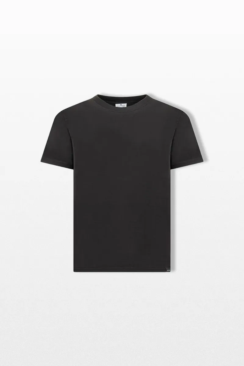COURRÈGES Ανδρικό Μαύρο Logo-Embroidered Cotton T-shirt