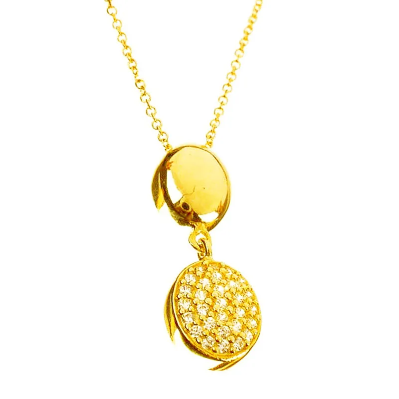 Κολιέ Κίτρινο Χρυσό κ14 με Zircon Psomas ΚΛ2718