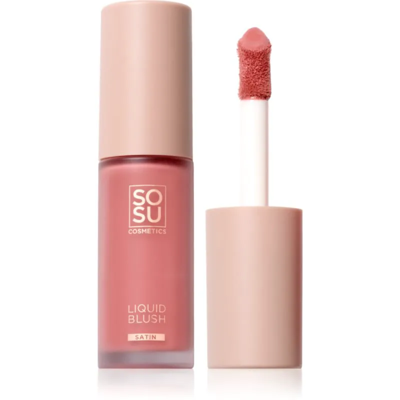 SOSU Cosmetics Liquid Blush Satin υγρό ρουζ απόχρωση Dusk 9 ml