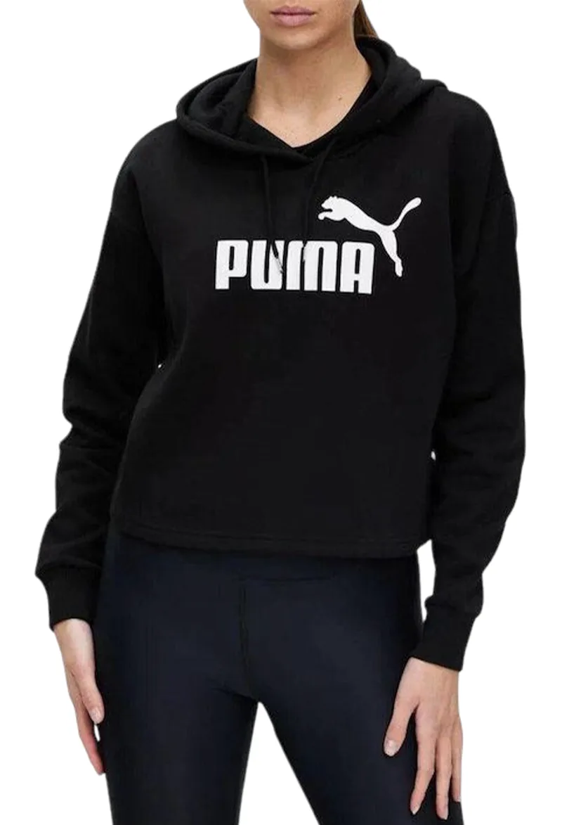 Μπλούζα Μακρυμάνικη Puma Ess Cropped Logo Hoodie Fl 586869-01 Γυναικείο